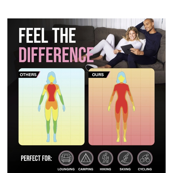 THERMAJANE Blue Thermal Base Layer Set Crew Neck Top and Pants NEW Women's XL - Picture 7 of 10